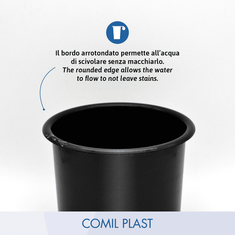 interno in plastica per vaso portafiori arte funeraria Comil Plast nero Made in Italy con bordo tondo pulizia