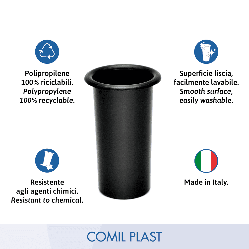 interno in plastica per vaso portafiori ossario cimitero Comil Plast Made in Italy colore nero