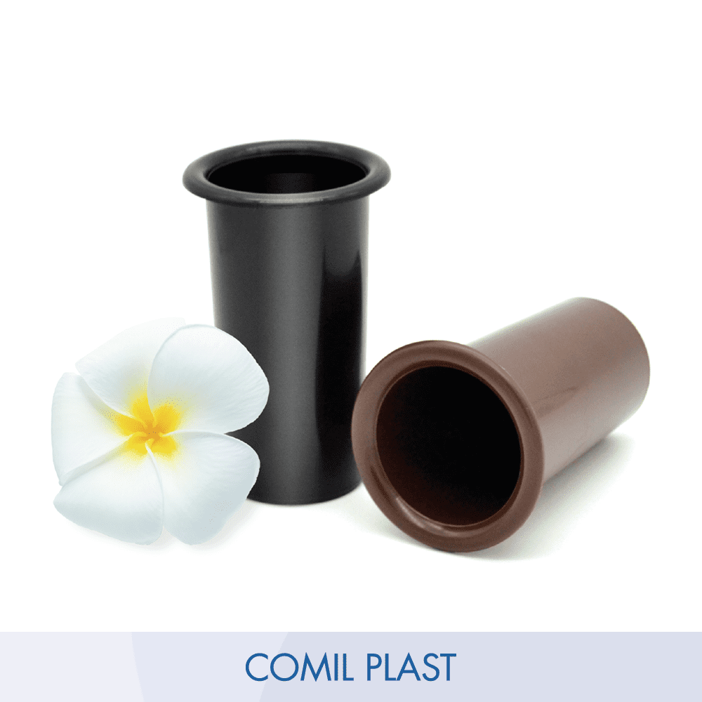 interno in plastica per vaso portafiori ossario cimitero Comil Plast Made in Italy colori nero marrone