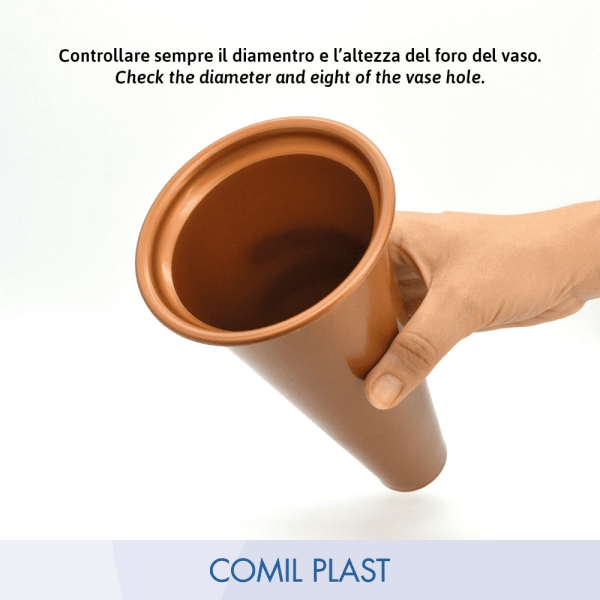 ricambio in plastica Comil Plast per portafiori in rame cimitero loculi colore rame Made in Italy