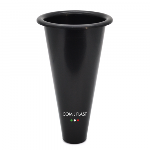 ricambio in plastica Comil Plast per vaso cimitero conico colore nero Made in Italy per vasi bronzo vaso acciaio e fusioni artistiche