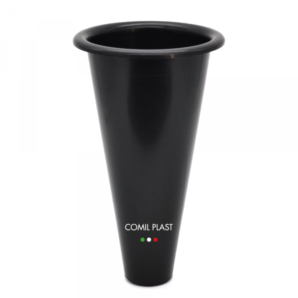 ricambio in plastica Comil Plast per vaso cimitero conico colore nero Made in Italy per vasi bronzo vaso acciaio e fusioni artistiche