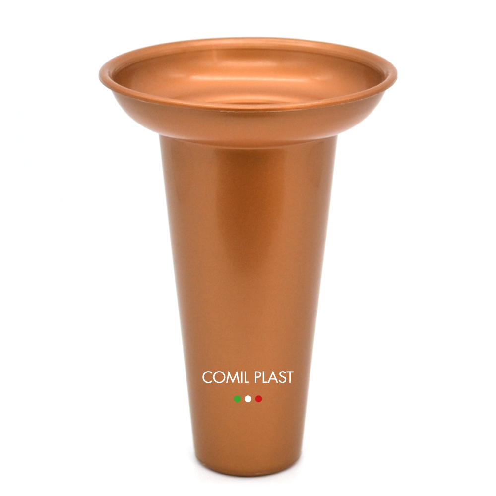 ricambio in plastica Comil Plast per vasi cimitero in rame colore rame Made in Italy per vasi bronzo anello e fusioni artistiche frascone