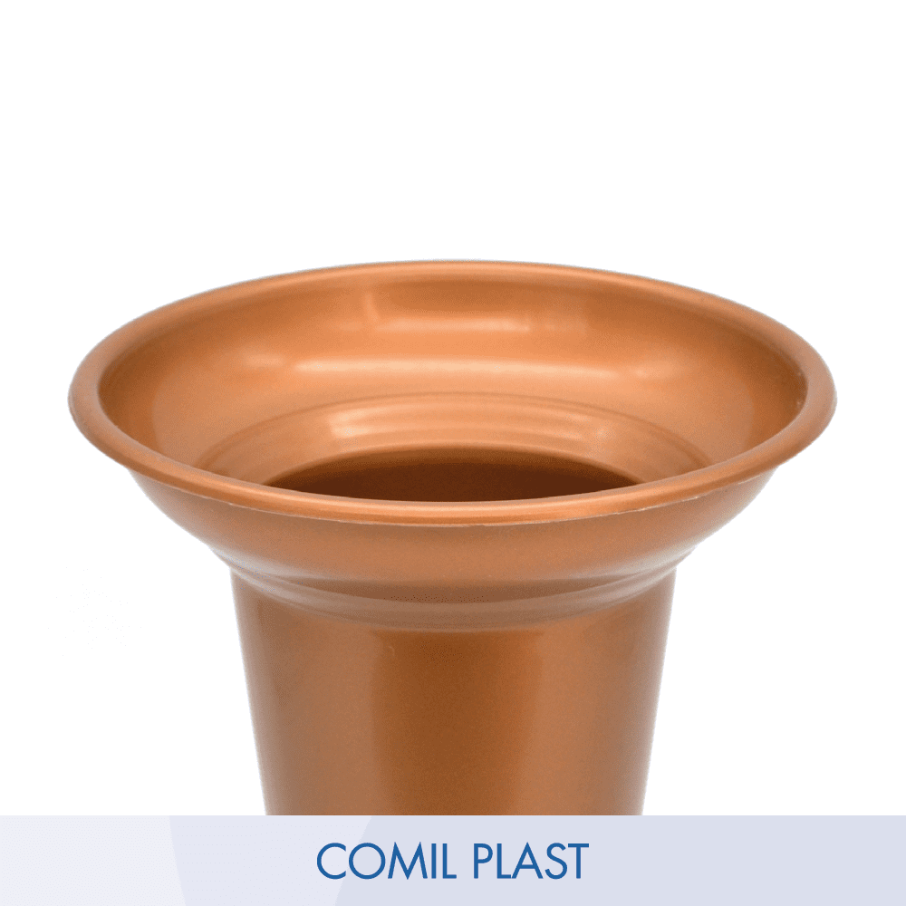 ricambio in plastica Comil Plast per vasi cimitero in rame colore rame Made in Italy per vasi bronzo anello e fusioni artistiche frascone grande