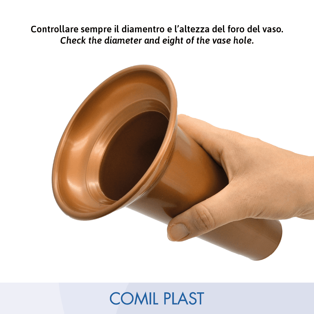 ricambio in plastica Comil Plast per vasi cimitero in rame colore rame Made in Italy per vasi bronzo anello e fusioni artistiche frascone grande