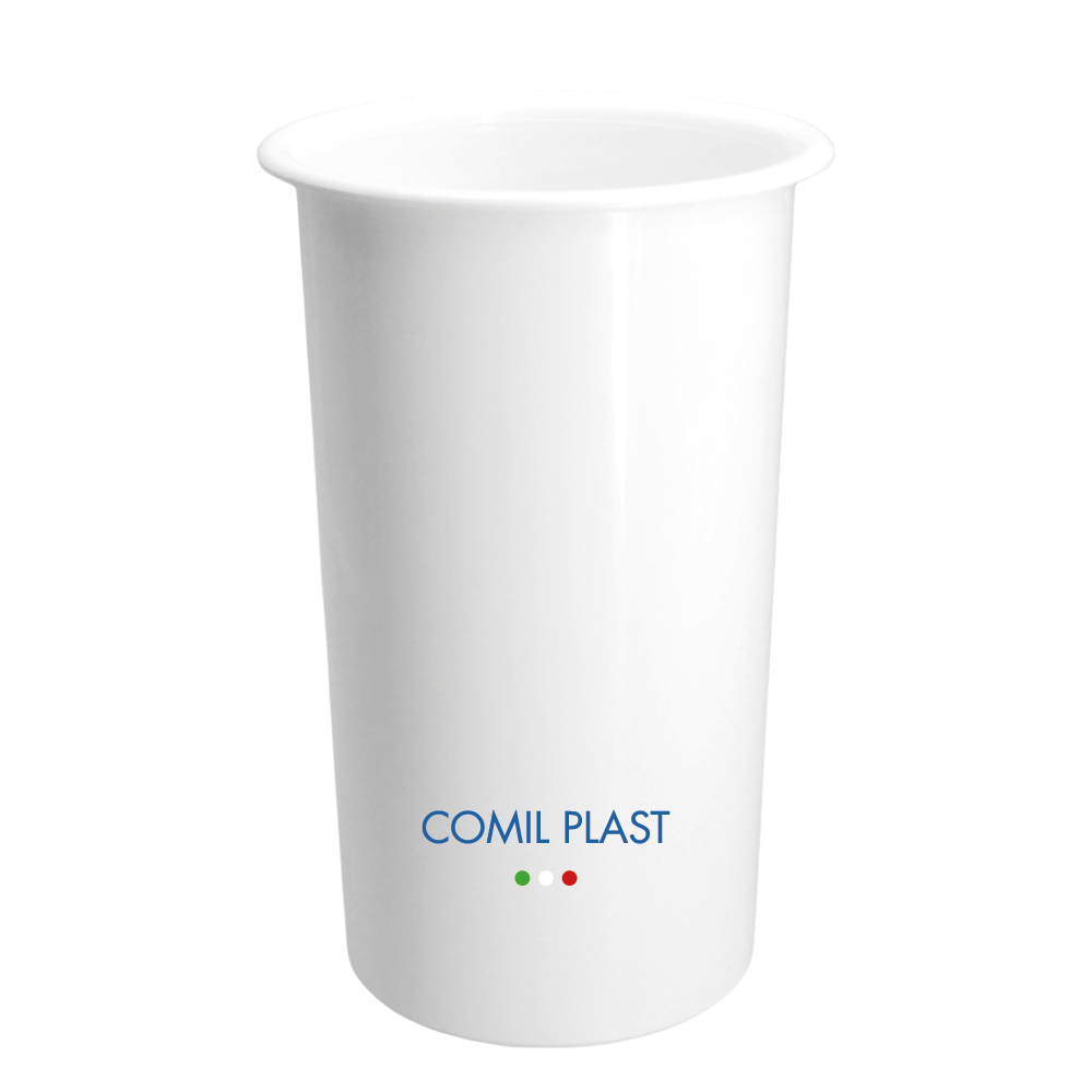 ricambio in plastica Comil Plast per vasi cimiteriali grandi colore bianco Made in Italy