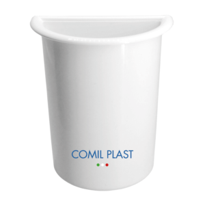 ricambio in plastica Comil Plast per vaso portafiori cimitero mezzaluna bianco Made in Italy