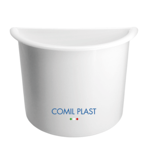 ricambio in plastica Comil Plast per vaso portafiori cimitero mezzaluna bianco Made in Italy