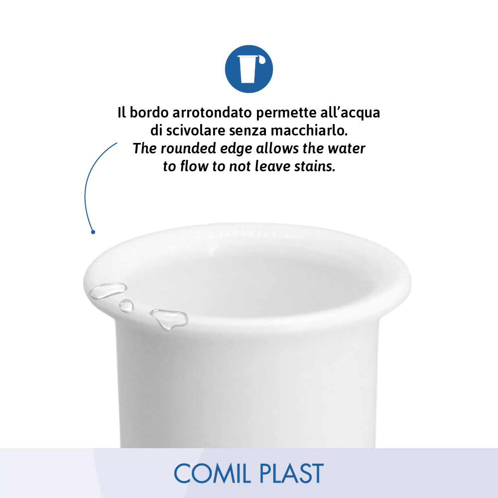 interno in plastica per vaso portafiori ossario piccolo vaso cimitero Comil Plast Made in Italy colore bianco