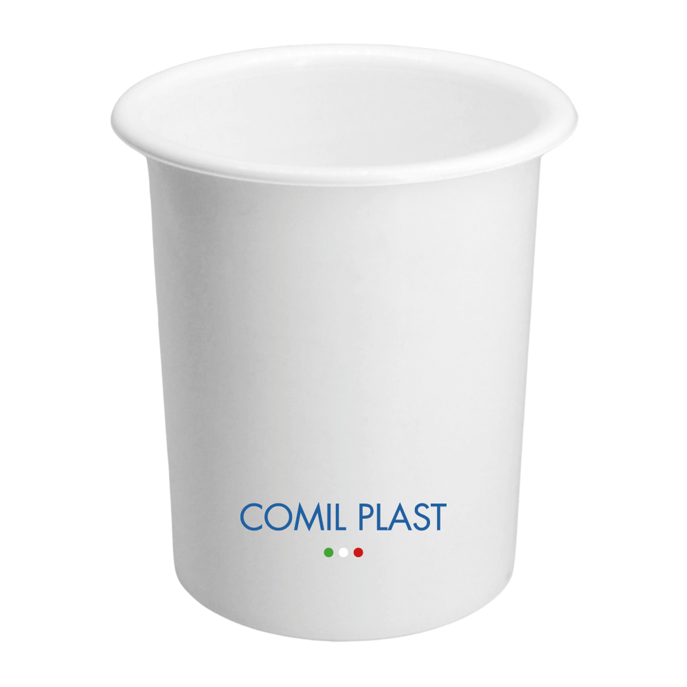 ricambio in plastica Comil Plast per vasi cimiteriali bassi colore bianco Made in Italy