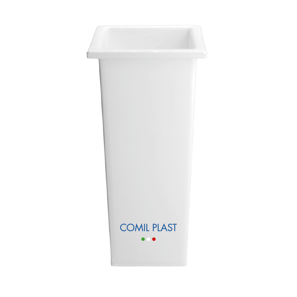interno in plastica per vaso portafiori cimitero quadrato Comil Plast Made in Italy colore bianco