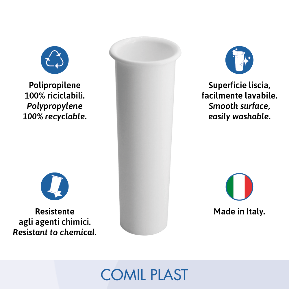 interno in plastica per vaso portafiori ossario cimitero Comil Plast Made in Italy colore bianco