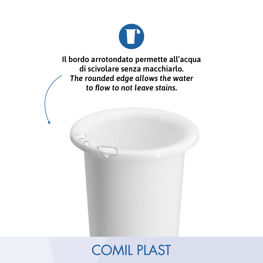 interno in plastica per vaso portafiori ossario cimitero Comil Plast Made in Italy colore bianco