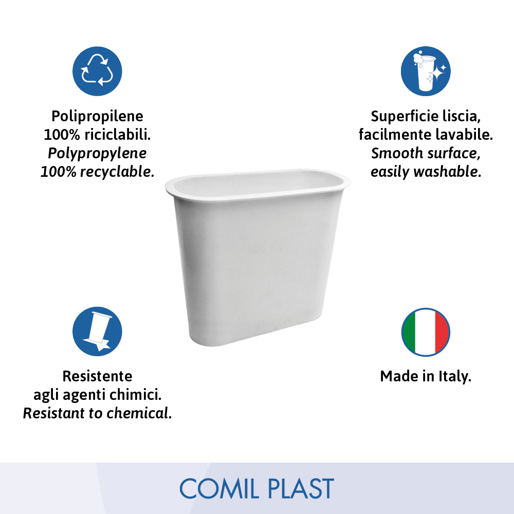 ricambio in plastica Comil Plast per vaso portafiori cimitero ovale bianco in vaso marmo_2