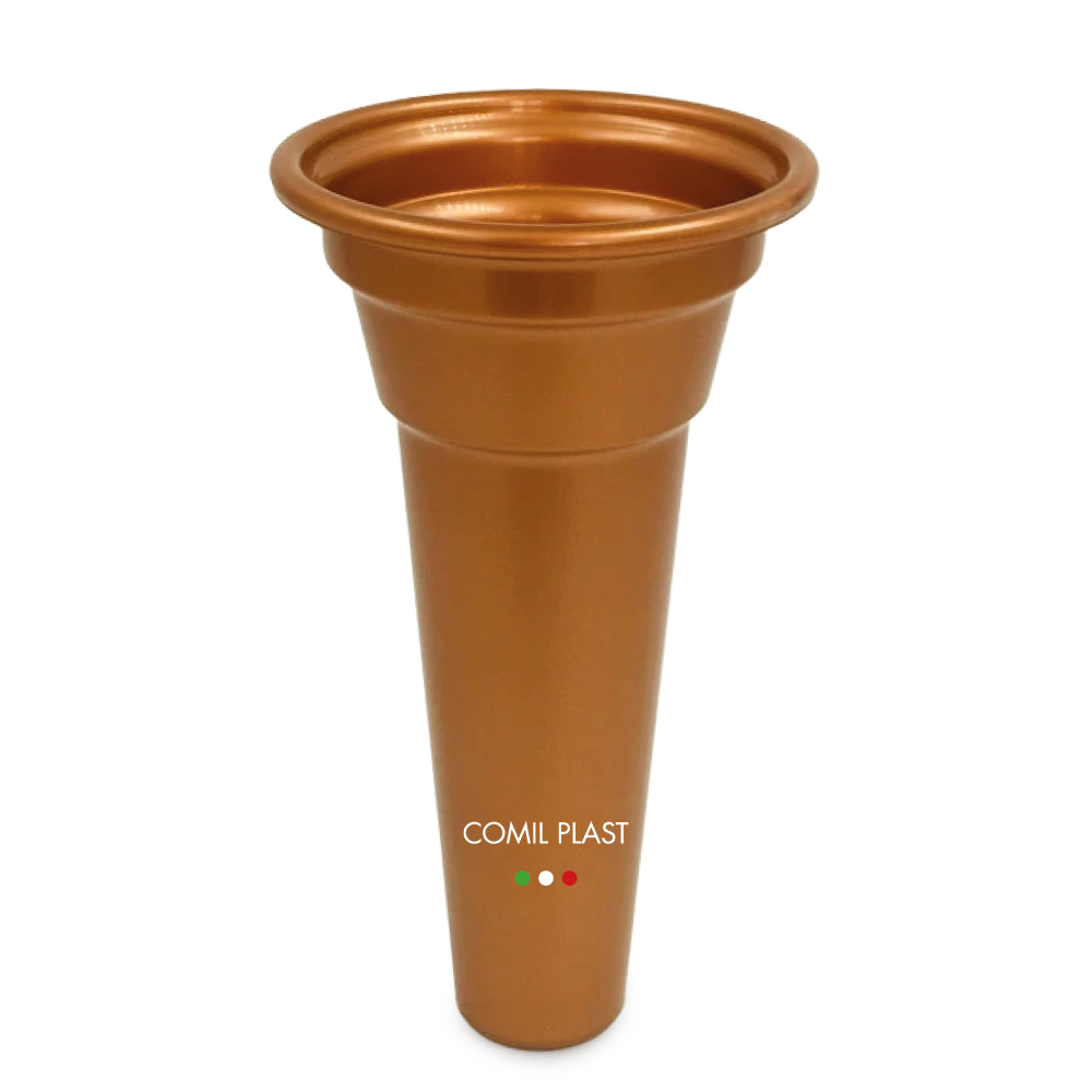 ricambio in plastica Comil Plast per portafiori in rame cimitero loculi colore rame Made in Italy per vasi bronzo e acciaio fusioni artistiche