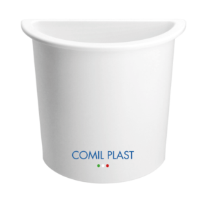 ricambio in plastica Comil Plast per vaso portafiori cimitero mezzaluna bianco Made in Italy